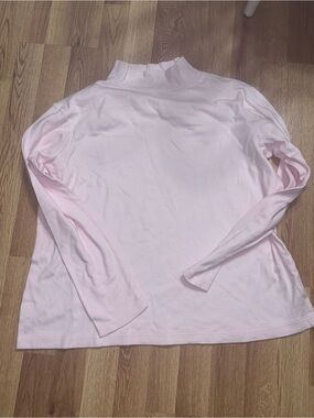 croft & barrow Pale Pink Long Sleeve Mock Neck Top